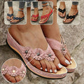 Damensandalen mit Blumendetail und Keilsohle -    Zorenza