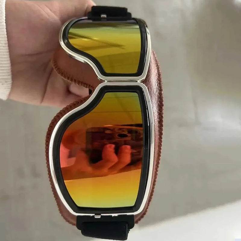 Motorradbrille Vintage mit einstellbarem Band -    Zorenza