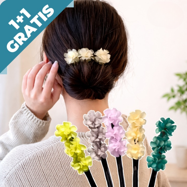 Haar-Duttmacher mit Blumenverzierung -    Zorenza