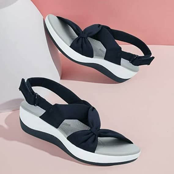 Damen Sandalen mit Keilabsatz und Schleifendetail -    Zorenza