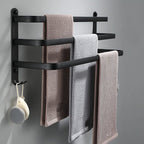 Aluminium Handtuchhalter mit Haken – ohne Bohren montierbar -    Zorenza