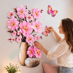 Blumen-Wandsticker mit Schmetterlingen – Selbstklebende Raumdekoration Zorenza