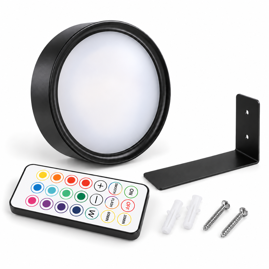 LED Bilderleuchte kabellos & magnetisch, 13 Farben RGB mit Fernbedienung, dimmbar, Timer, batteriebetrieben -    Zorenza