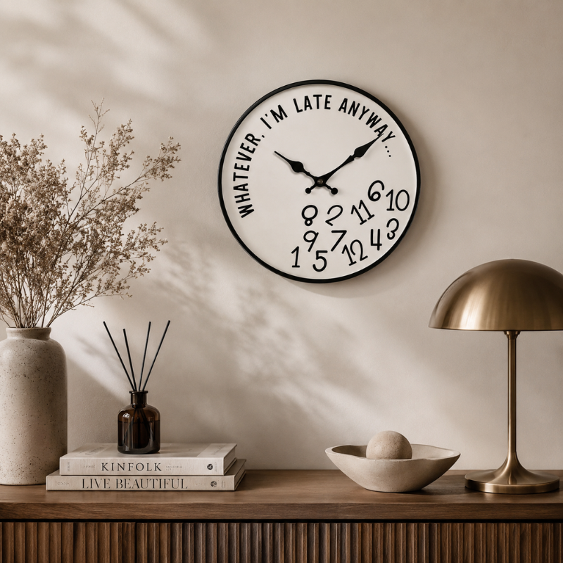 Wanduhr Durcheinandergewürfelte Zahlen – Modernes Design -    Zorenza