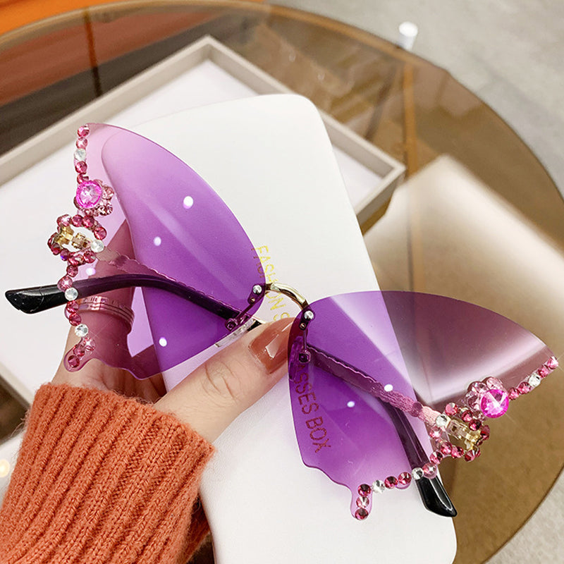 Sonnenbrille Schmetterling mit Kristallverzierung -    Zorenza