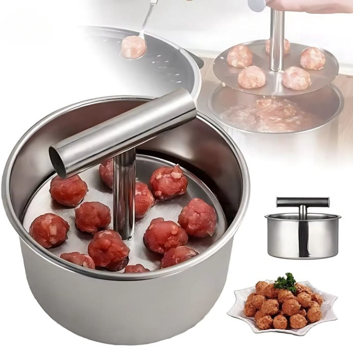 Fleischbällchenformer Edelstahl mit ergonomischem Griff -    Zorenza