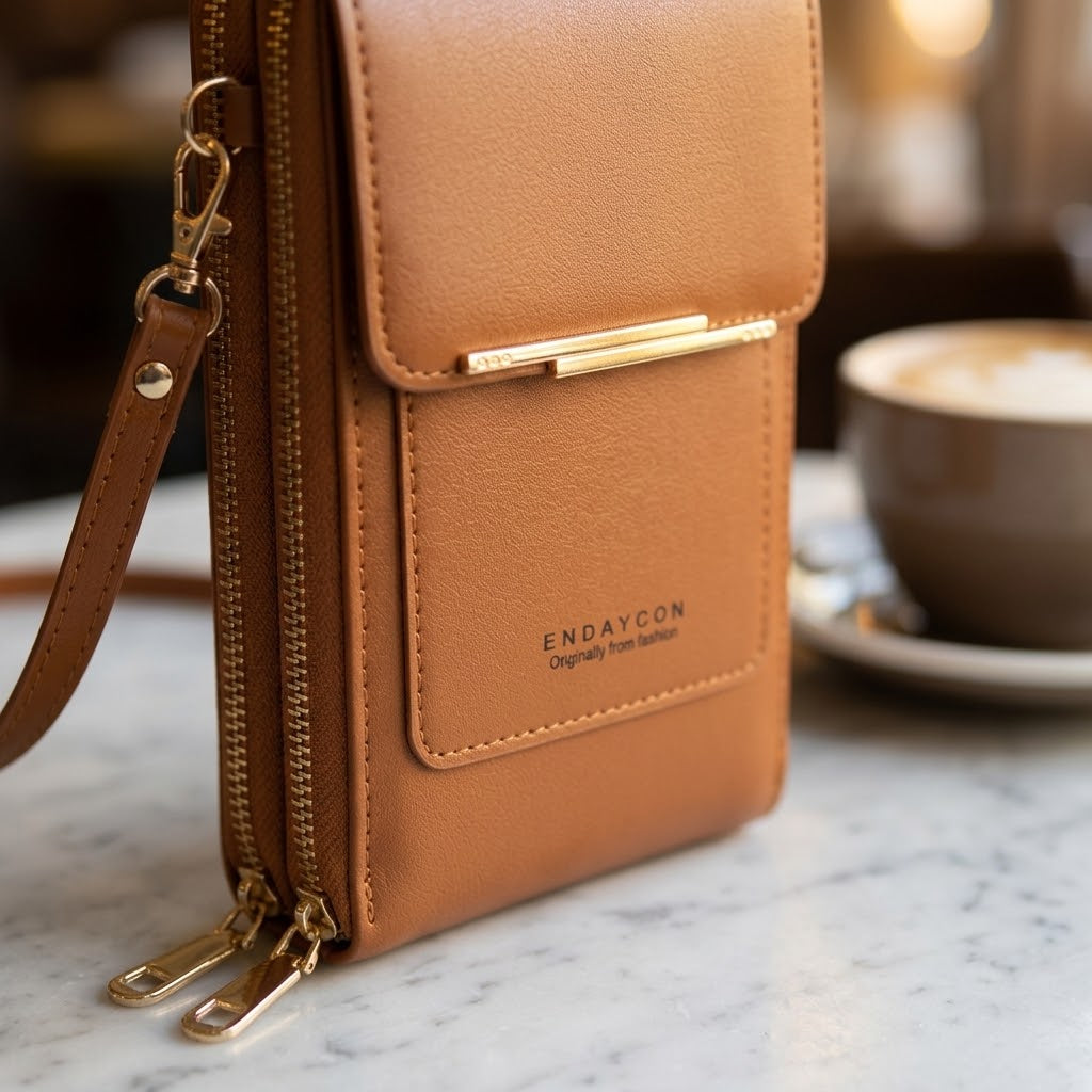 Handytasche zum Umhängen mit Touchscreen-Fach, PU-Leder, bis 6,7 Zoll -    Zorenza