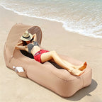 Luftmatratze mit Sonnenschutz – aufblasbar für Strand und Garten -    Zorenza