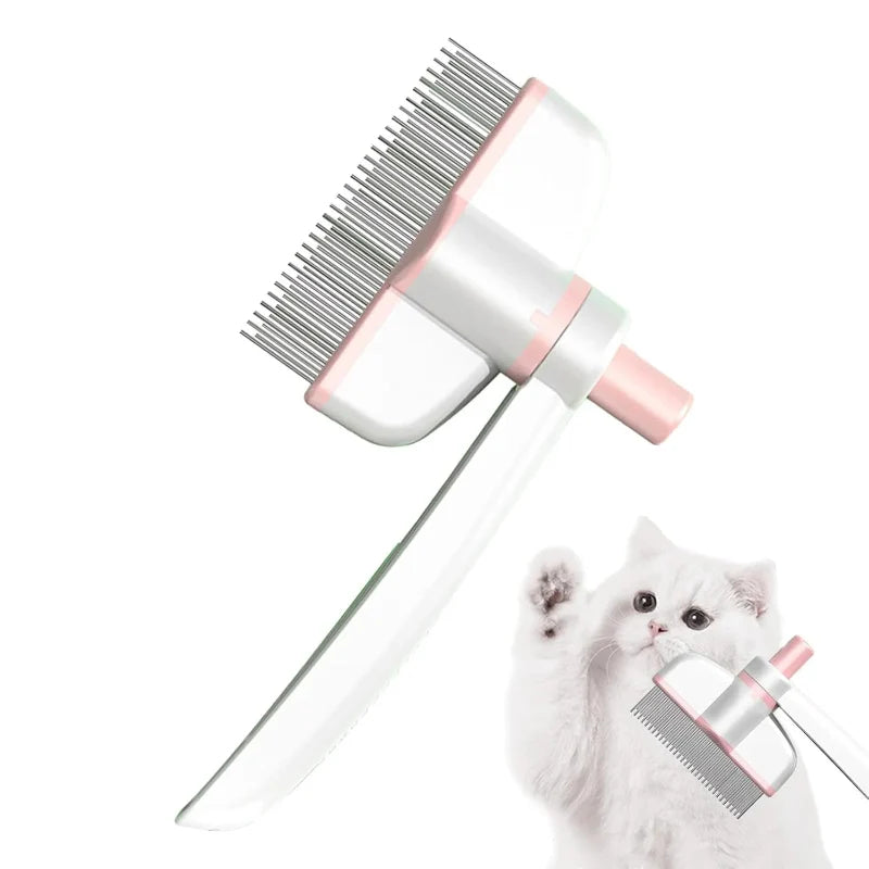 Fellpflege-Kamm für Katzen und Hunde mit Auswurfknopf Zorenza