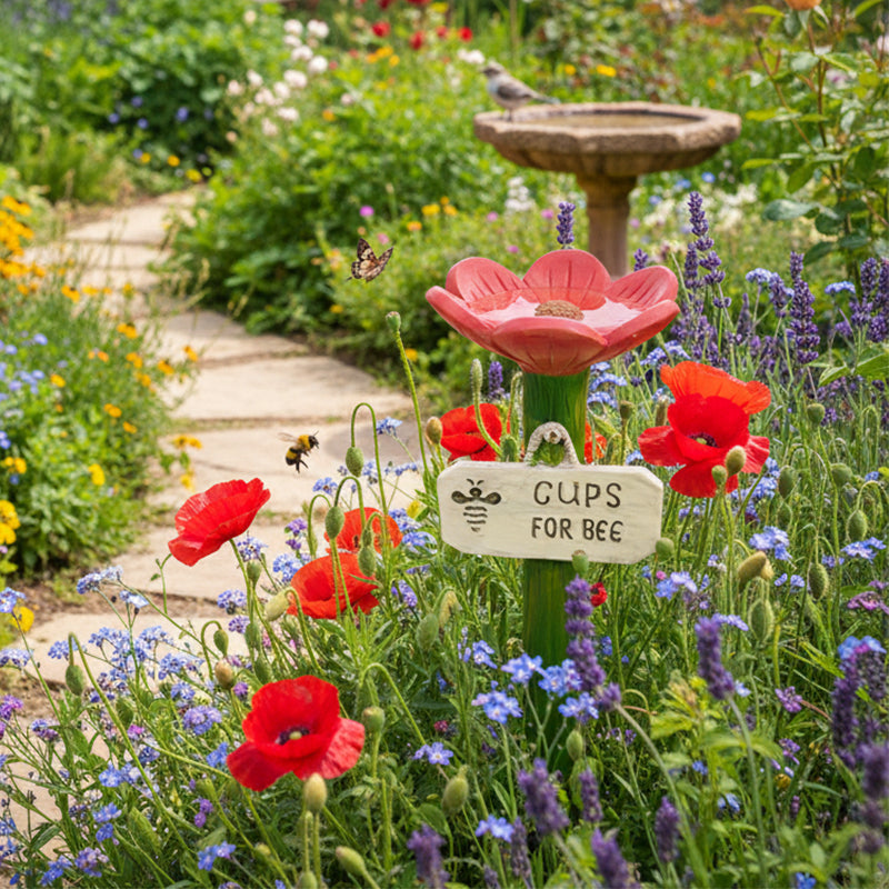 Bienen-Tränke mit Pfahl für Garten und Balkon -    Zorenza