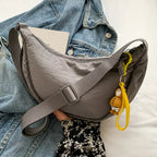 Schultertasche Stoff mit verstellbarem Gurt – Halbmond-Design -    Zorenza