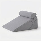 Verstellbares Keilkissen mit Nackenrolle und Memory-Schaum, 56 × 56 cm -    Zorenza