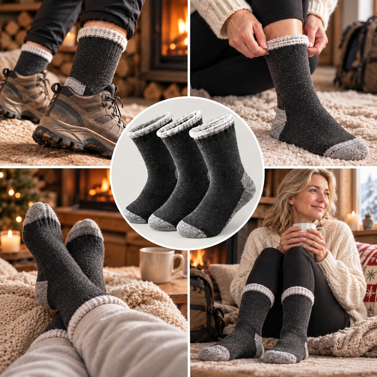 Thermosocken Merinowollemit Frottee-Innenfutter -    Zorenza