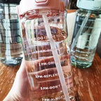 2-Liter-Trinkflasche mit Strohhalm & Zeitmarkierung – BPA-frei, Auslaufsicher Zorenza