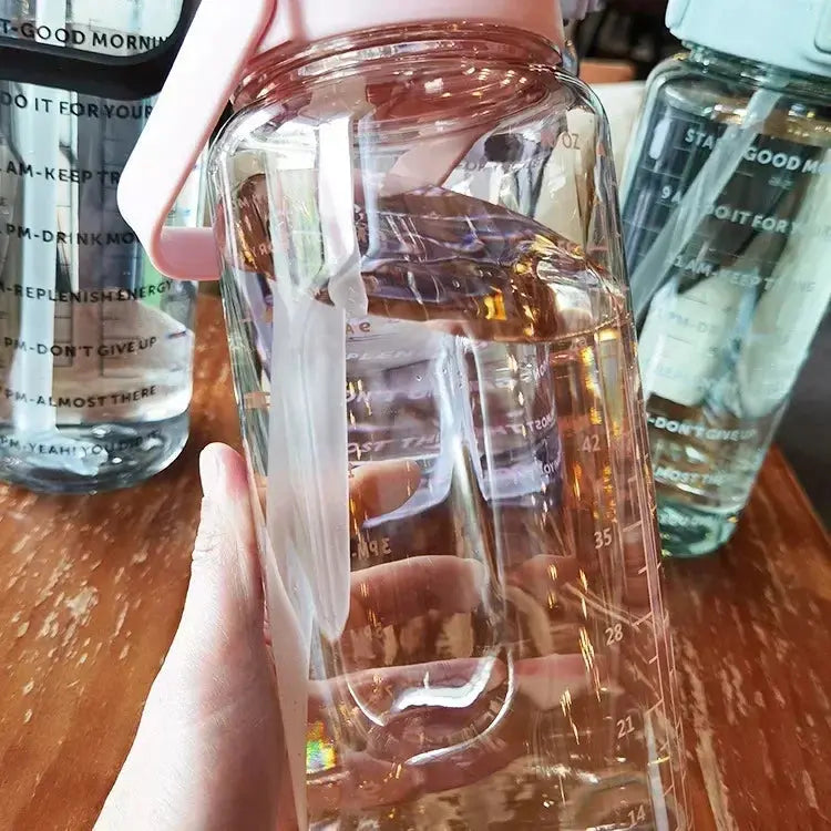 2-Liter-Trinkflasche mit Strohhalm & Zeitmarkierung – BPA-frei, Auslaufsicher Zorenza