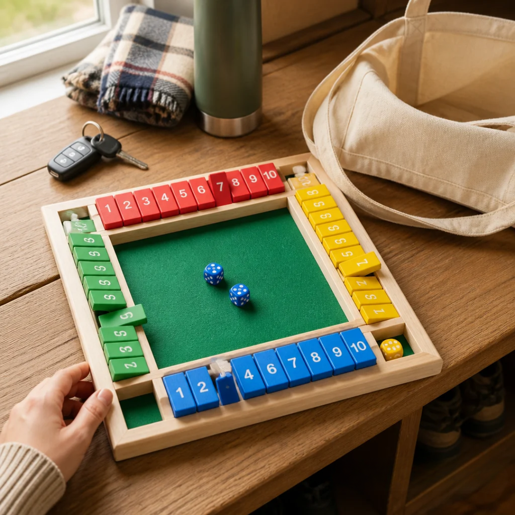 Würfelspiel Holz Shut the Box für 4 Spieler -    Zorenza