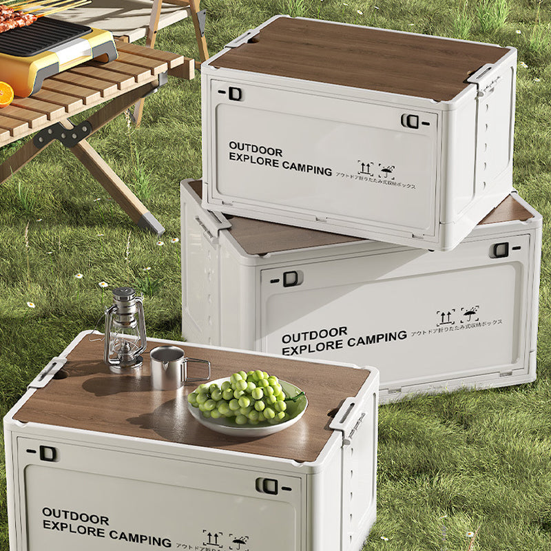 Klappbox mit Holzdeckel für Camping und Haushalt -    Zorenza