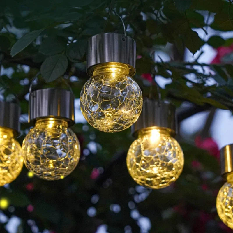 Solar-Gartenlaterne mit Crackle-Glas – Dämmerungssensor -    Zorenza