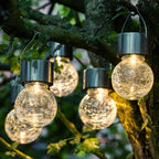 Solar-Gartenlaterne mit Crackle-Glas – Dämmerungssensor -    Zorenza