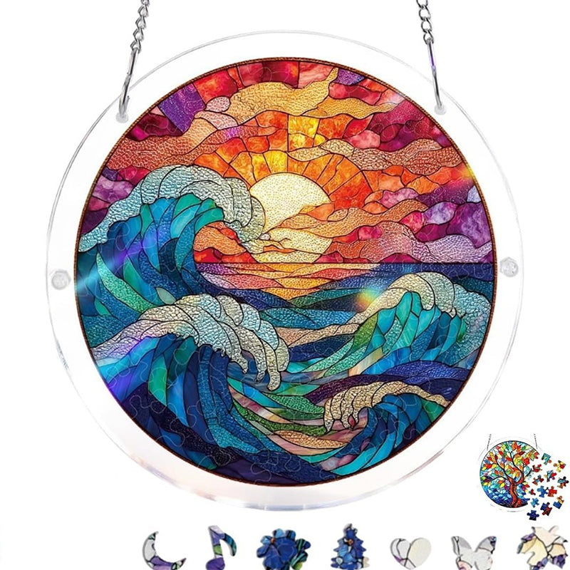 Sonnenfänger Acryl rund 18,8 cm – Farbspektrum-Design -    Zorenza
