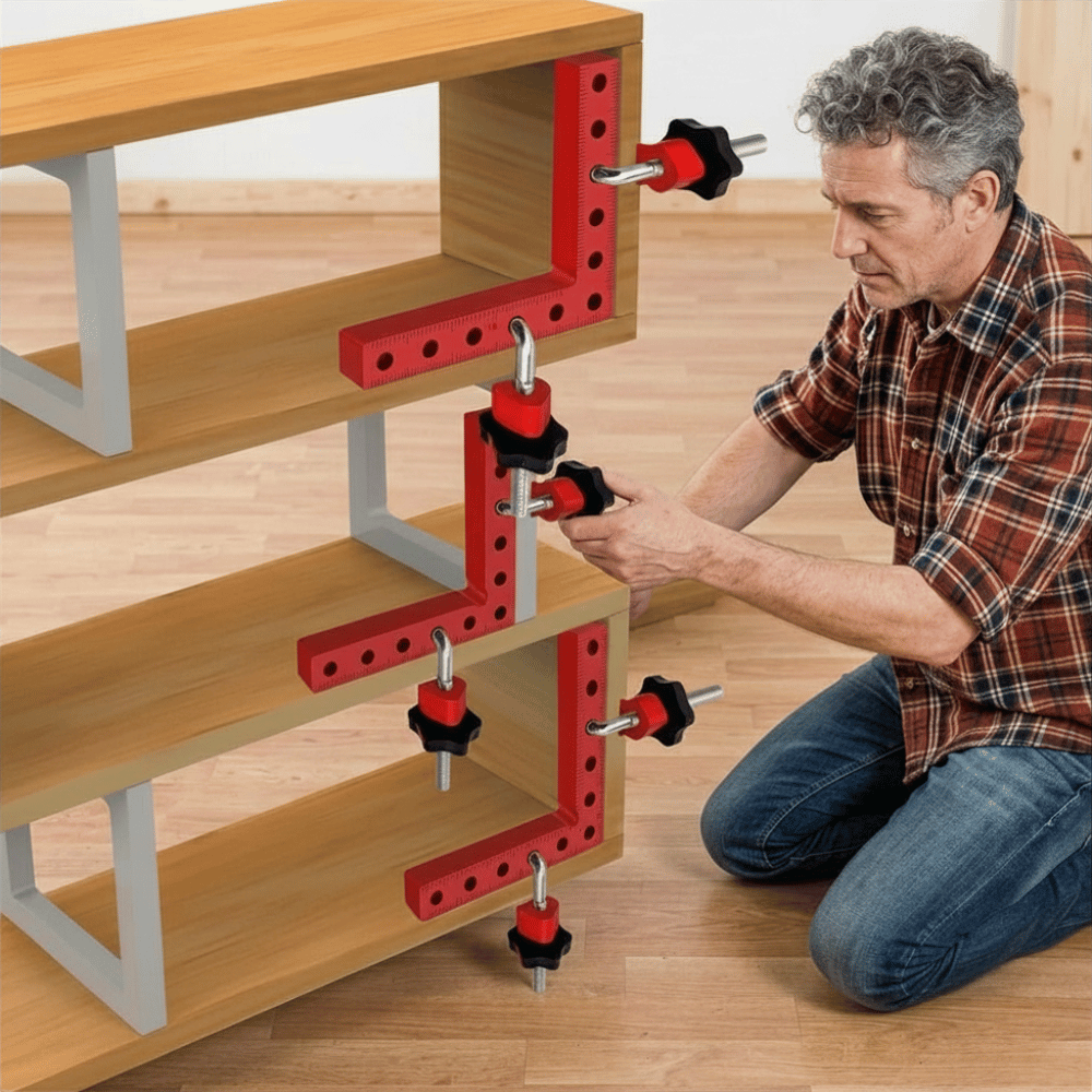 Hoekklem Set Aluminium 14 cm – Präzise 90° Winkel für Holzarbeiten -    Zorenza