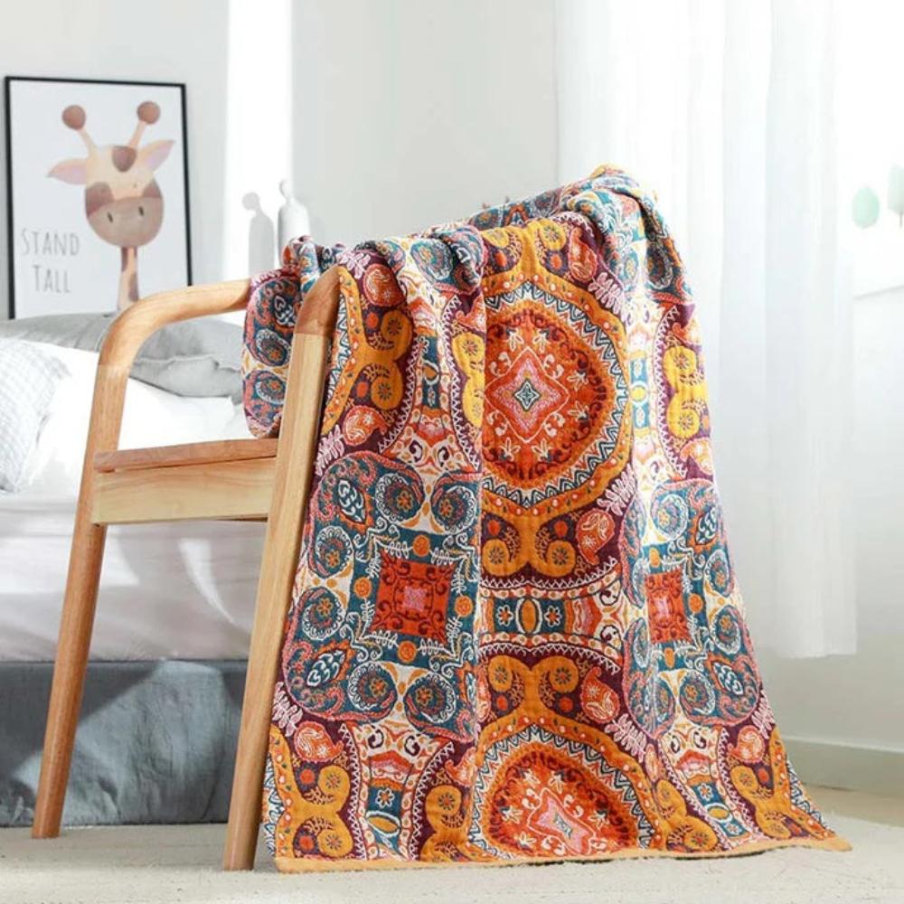 Baumwoll-Handtuch mit Boho-Muster – Vintage-Design -    Zorenza