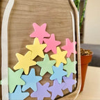 Beloningsglas Holz mit bunten Sternen für Kinder-Motivation -    Zorenza