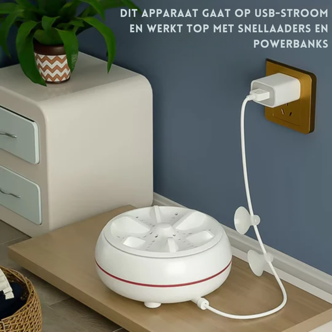 Mini-Waschmaschine USB Ultraschall – Schonende Wäschepflege -    Zorenza
