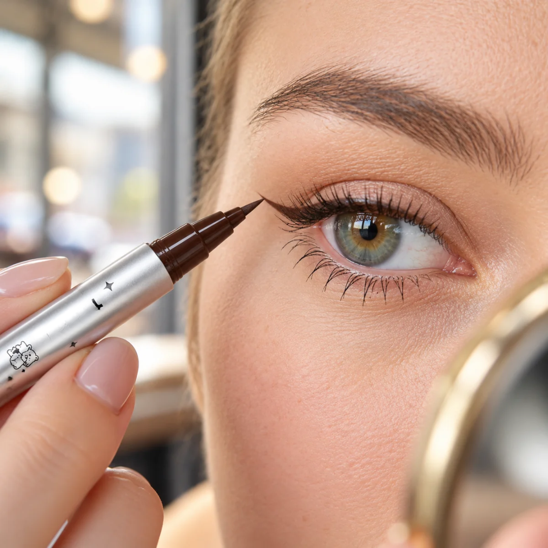 Eyeliner-Stift 2-in-1 mit Wimpernstempel-Set für untere Wimpern -    Zorenza
