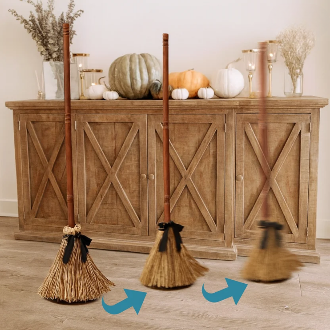 Herbstkranz-Besen Deko mit Reisig-Optik für Halloween -    Zorenza