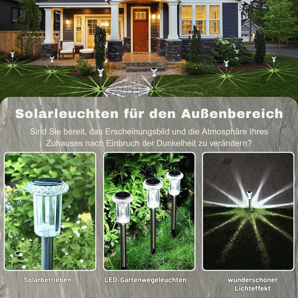 Solar Gartenleuchte Edelstahl mit Acryl-Schirm, 33 cm -    Zorenza