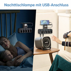 Wand-Steckdosenleiste mit USB-Ports, Handyablage und Nachtlicht Zorenza
