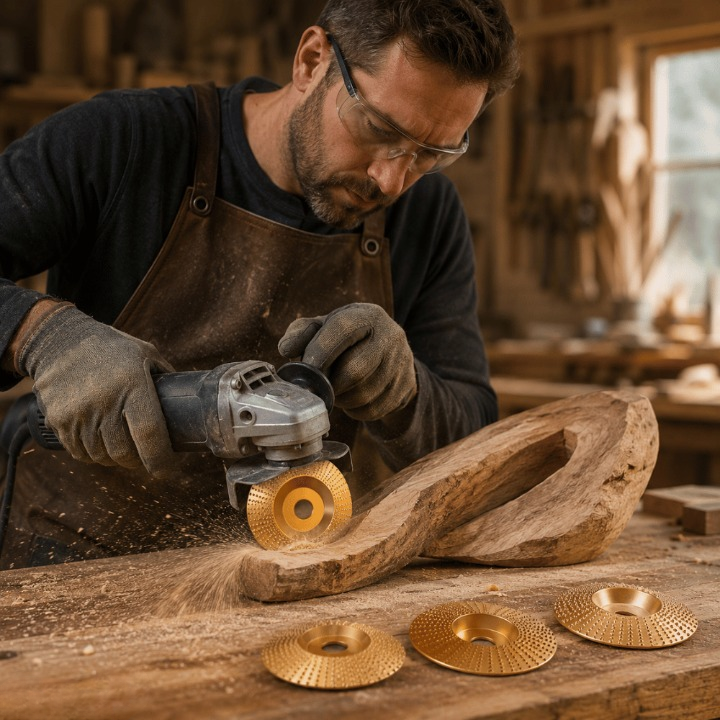 Schleifscheiben-Set Hartmetall 4-teilig für Holzbearbeitung -    Zorenza