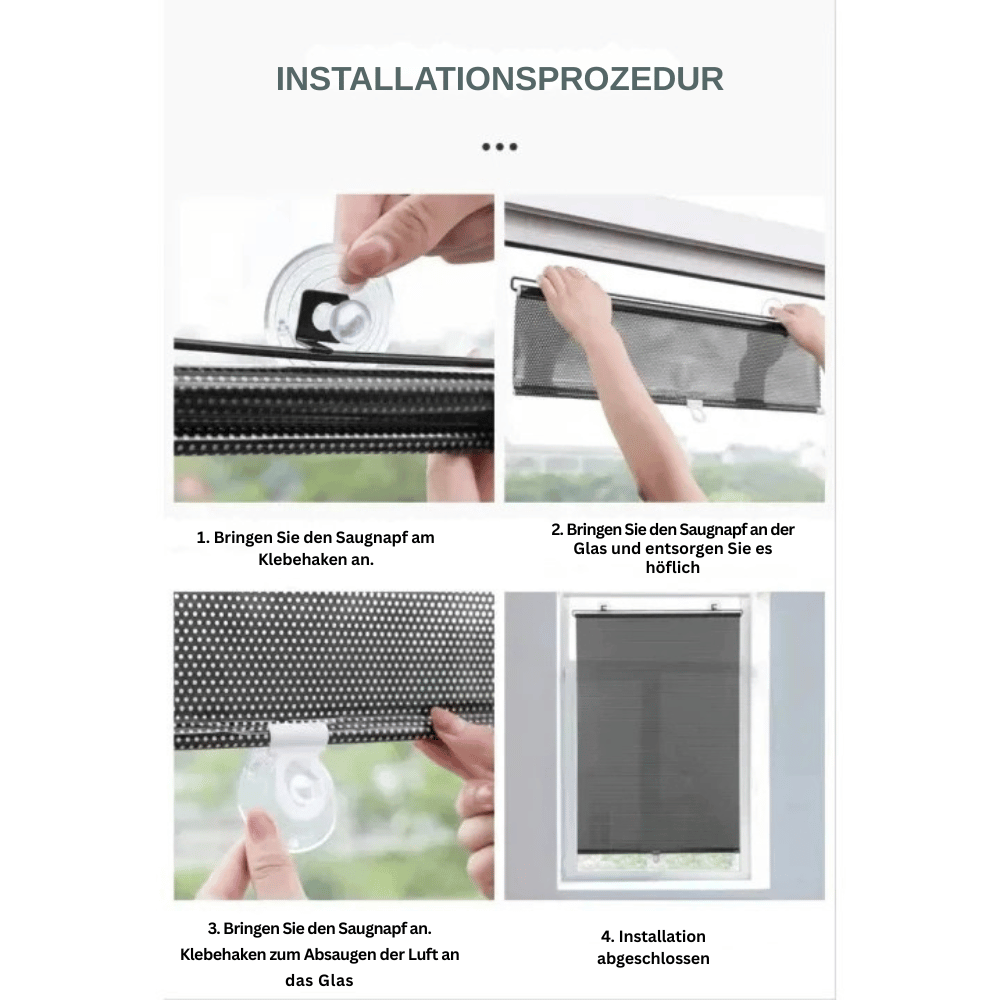 Fensterrollo mit UV-Schutz – selbsthaftend, ohne Bohren -    Zorenza