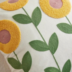 Kissenbezug mit gesticktem Blumen- und Botanik-Muster Zorenza