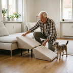 Hunderampe mit Hocker-Funktion – klappbare Aufstiegshilfe für Sofa & Bett -    Zorenza