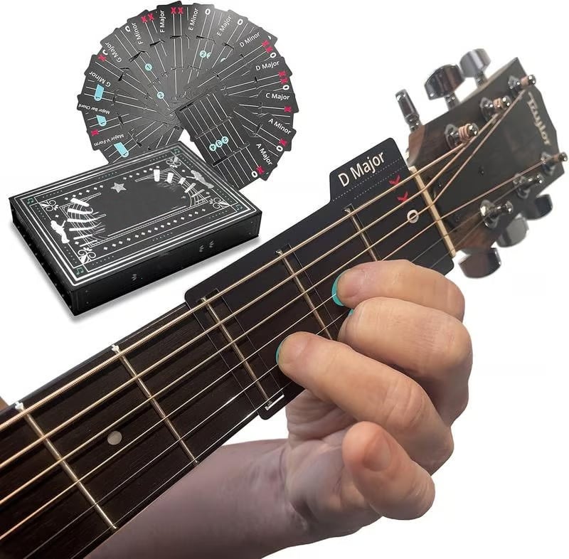 Gitarren-Akkordkarten-Set mit Lernhilfe Zorenza