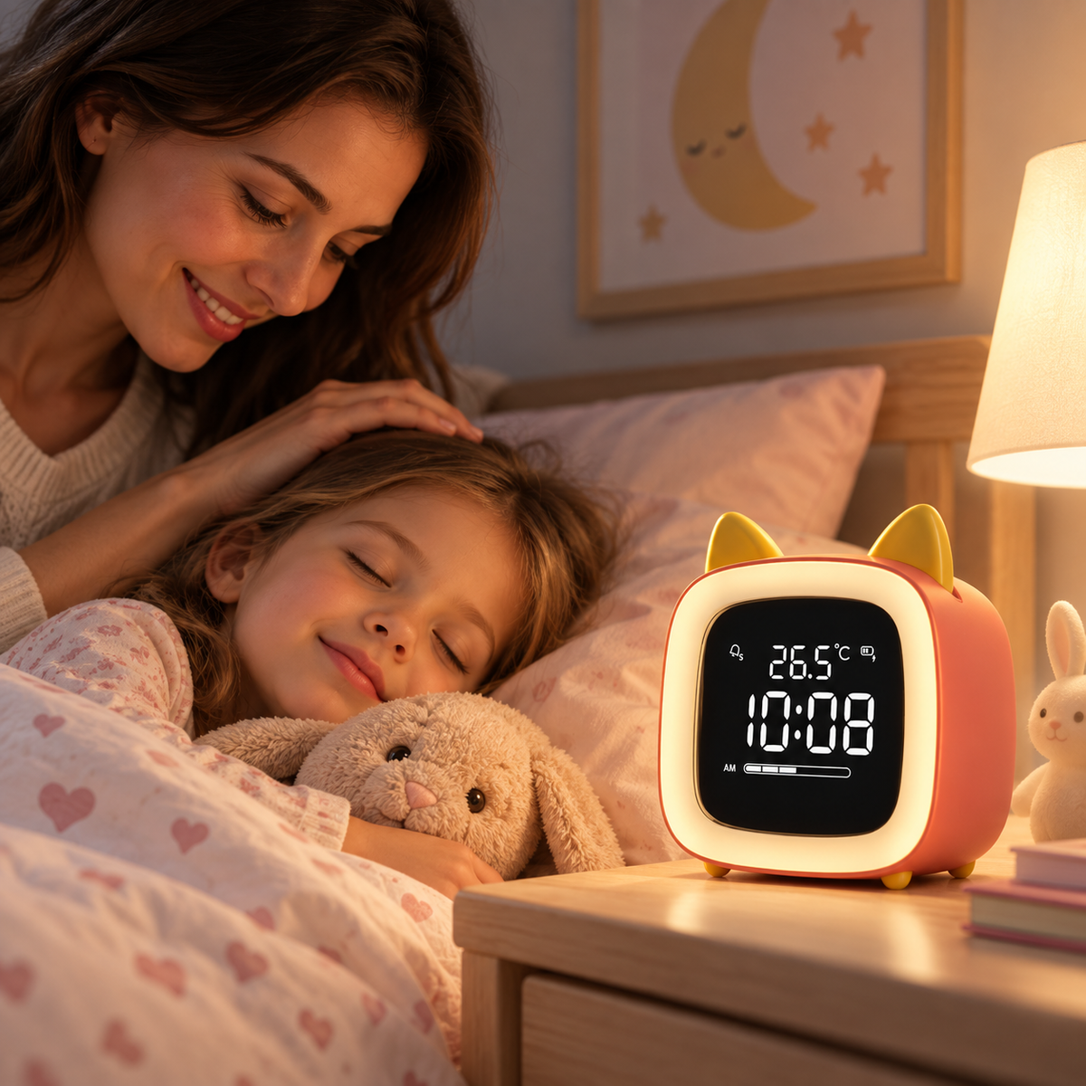 Kinderwecker LED mit Nachtlicht Tiermotiv -    Zorenza