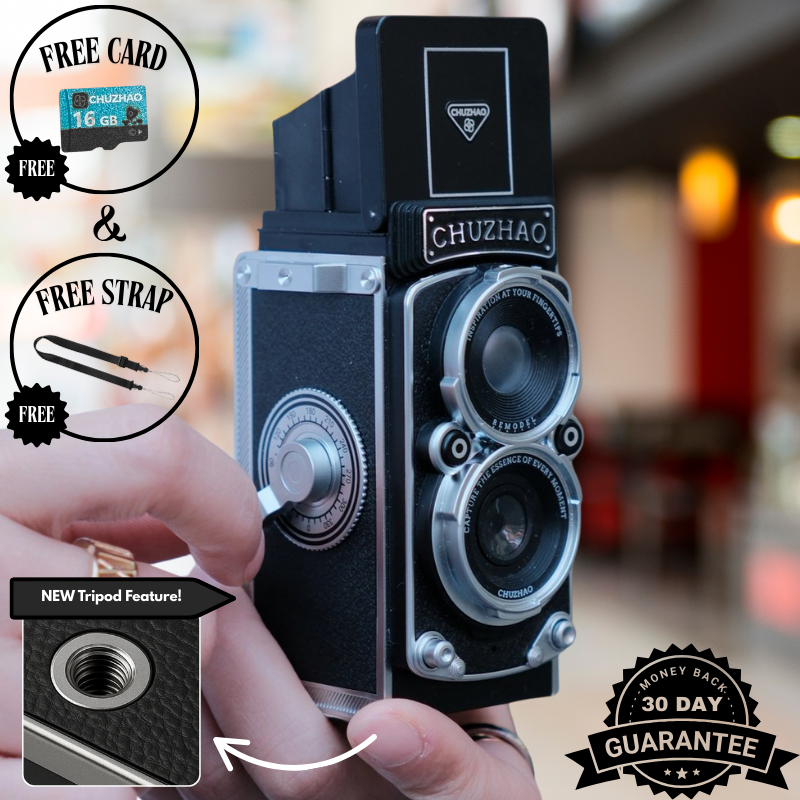 12MP-Digitalkamera Vintage-TLR-Design – 10-Objektiv-Set - Zorenza