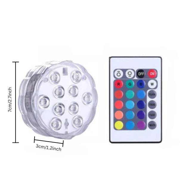 Wasserdichte Pool-Beleuchtung mit Fernbedienung – 13 LEDs -    Zorenza