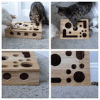 Katzen-Intelligenzspielzeug mit Nagelfeile aus Holz -    Zorenza