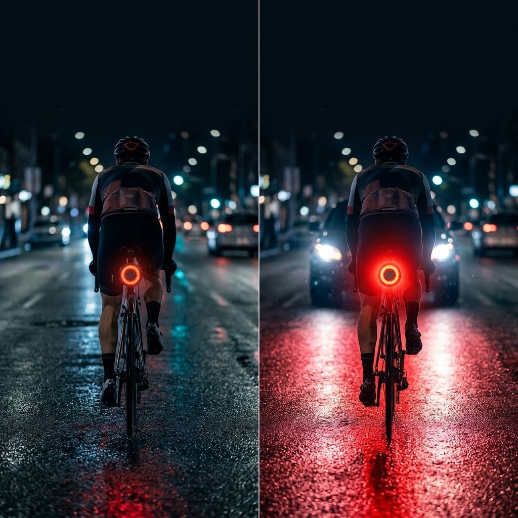 Rücklicht für Fahrrad mit Bremslicht-Funktion und 6 Modi -    Zorenza