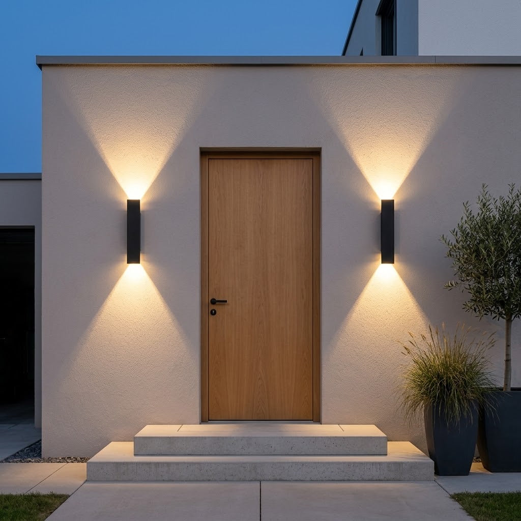 LED Außenwandleuchte Up & Down, IP65, Aluminium, Schwarz/Weiß, 10–41 cm -    Zorenza