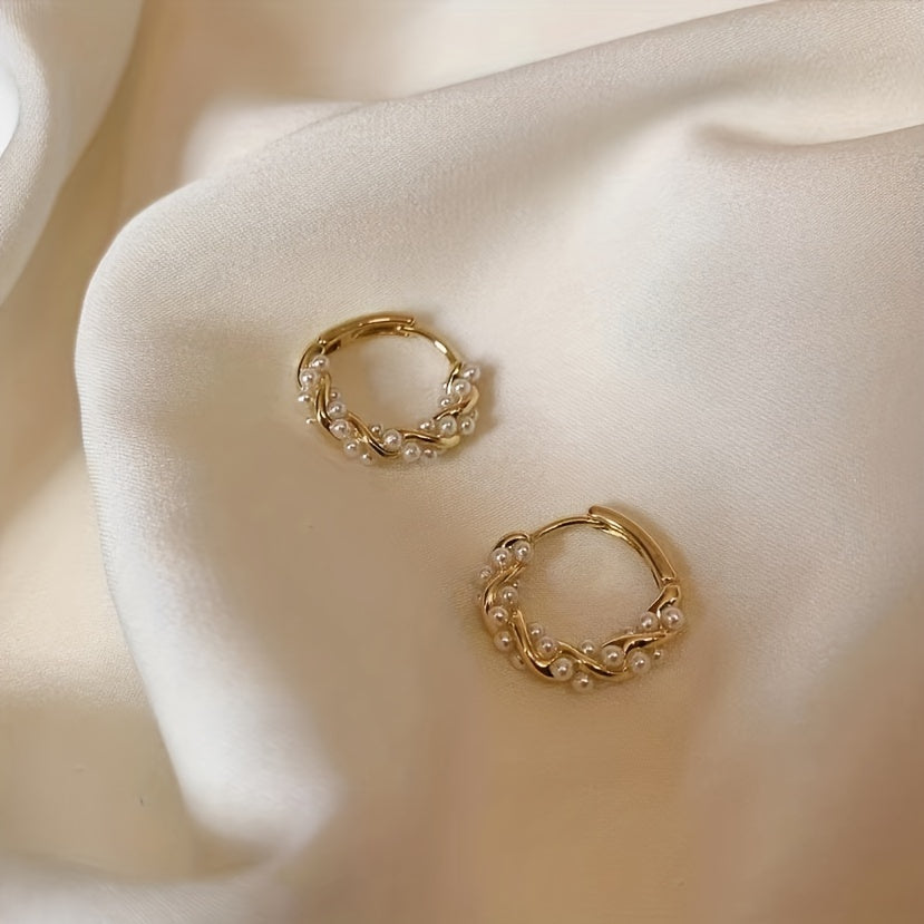 Perlen-Creolen mit goldenem Draht – Elegantes Schmuckdesign -    Zorenza