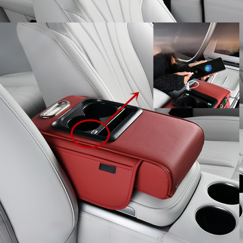 Auto-Mittelarmlehne mit USB-Ladefunktion – Getränkehalter & Stauraum Zorenza