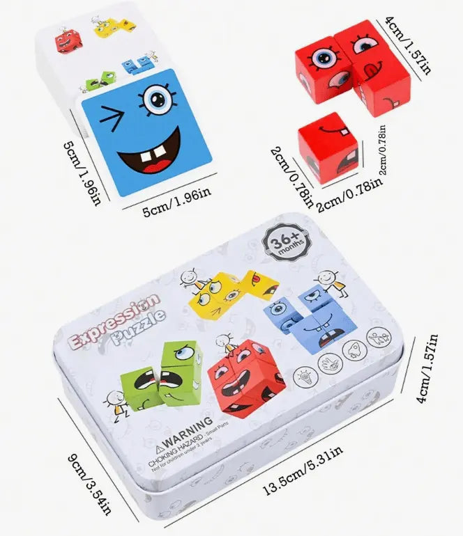 3D-Gesichtspuzzle – Lustiges & Lernförderndes Spielzeug Zorenza