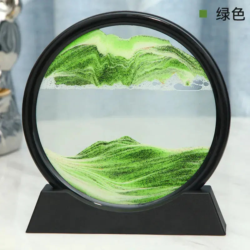 3D Sandbild aus Glas mit fließender Sandkunst Zorenza