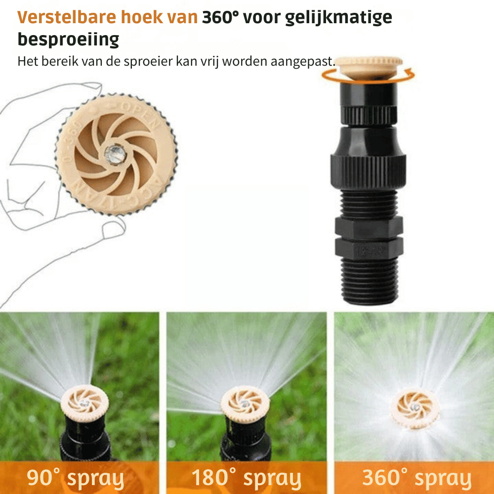 Rasensprenger 360° mit verstellbarem Sprühsystem -    Zorenza