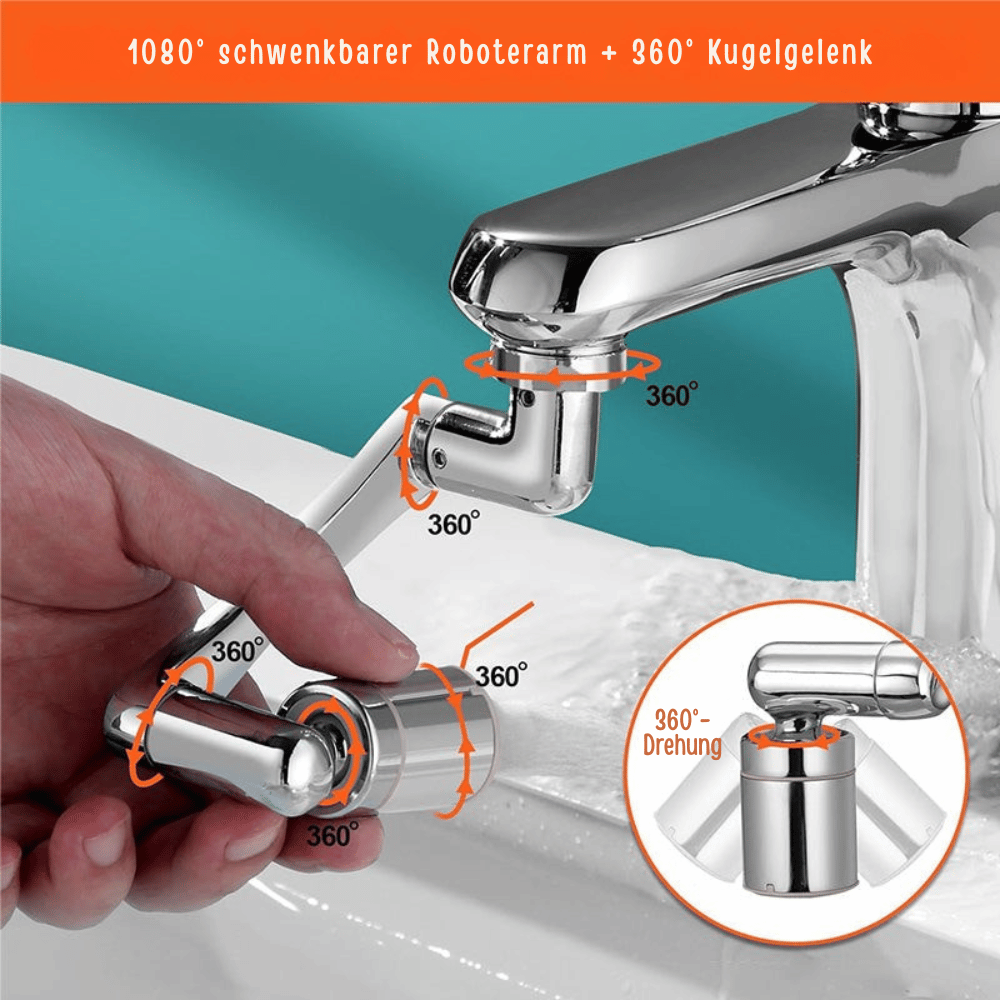 Wasserhahn-Adapter mit 1080° Schwenkarm -    Zorenza
