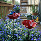 Vogeltränke Blütenform Metall – Wetterfest für Garten und Terrasse -    Zorenza